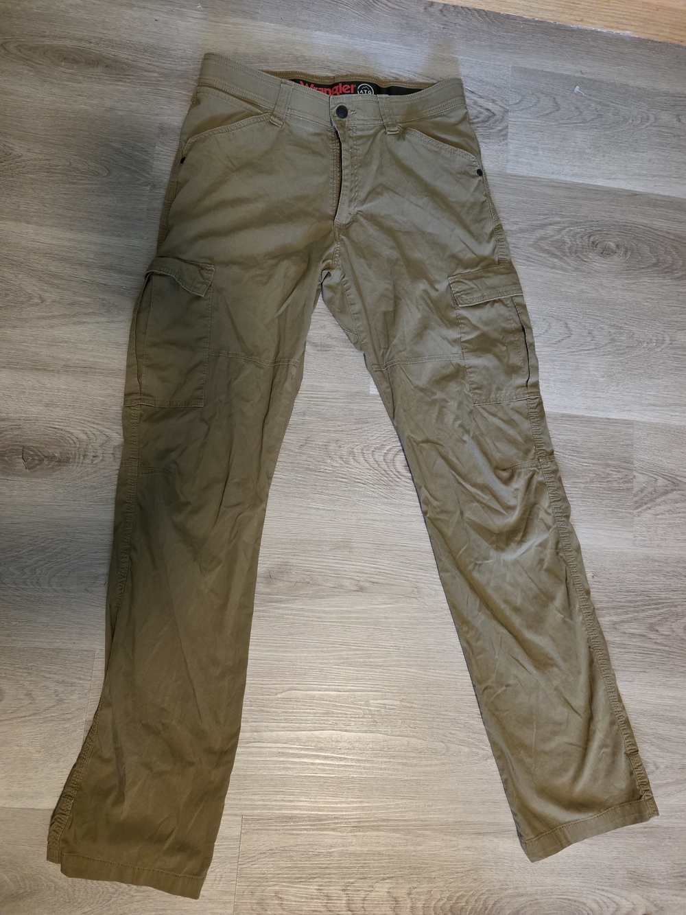 Wrangler Men's Tan Cargo Pants with Multiple Pockets